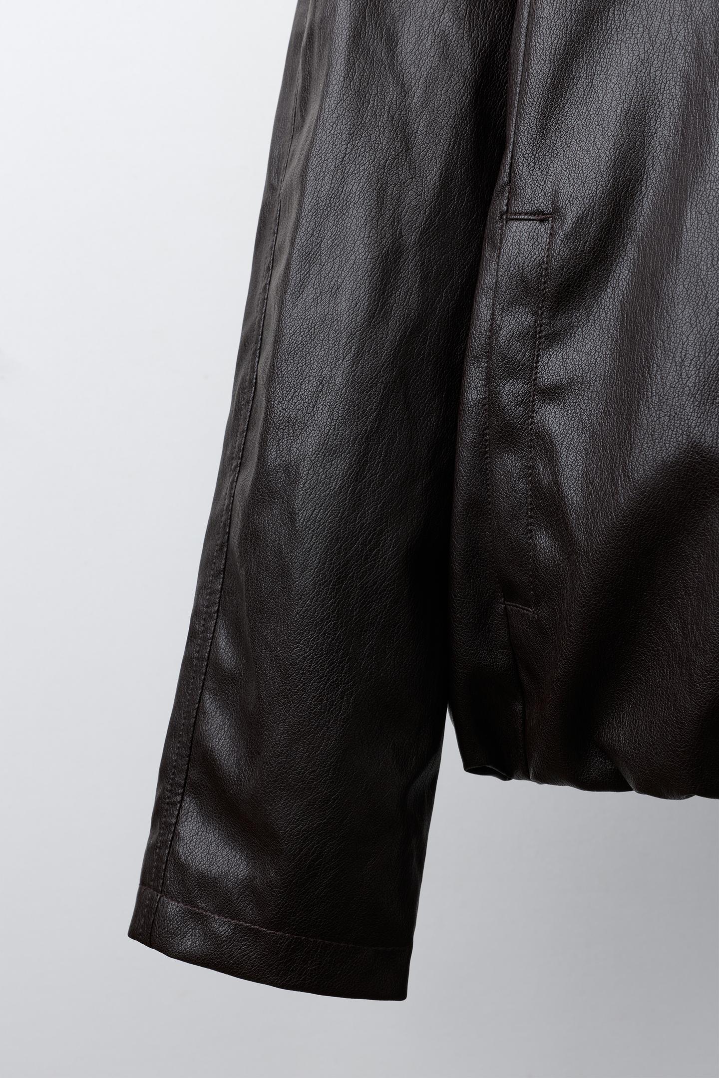 Детская куртка Zara Faux Leather Bomber, цвет: Коричневый — фото 6