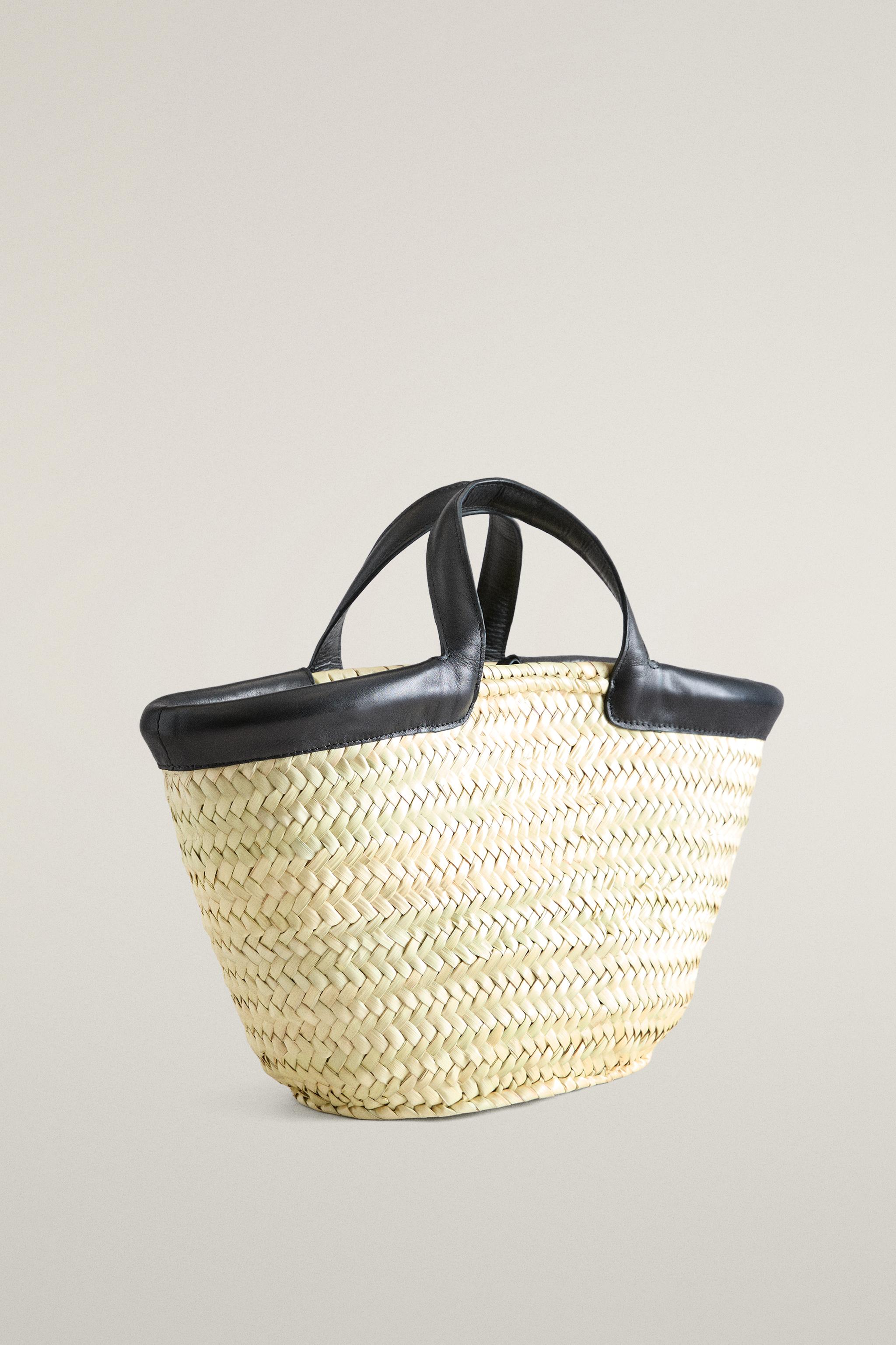 MINI PALM BAG WITH LEATHER, SUEDE & STEM