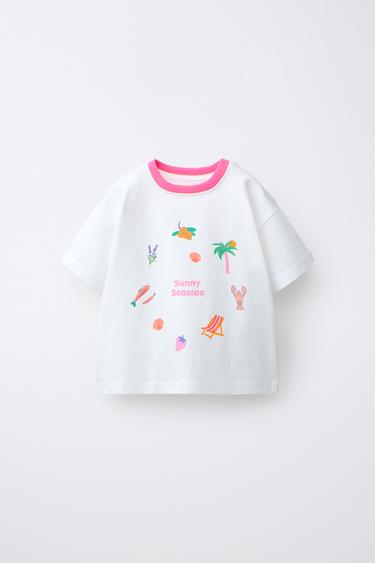T-SHIRT MOTIFS IMPRIMÉS - Blanc de Zara