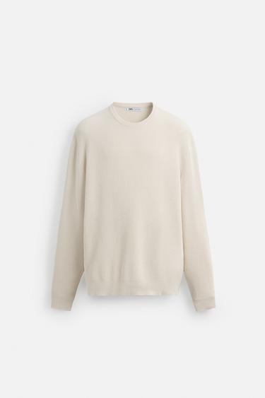 BASIC TEXTURED SWEATER - Ecru by Zara