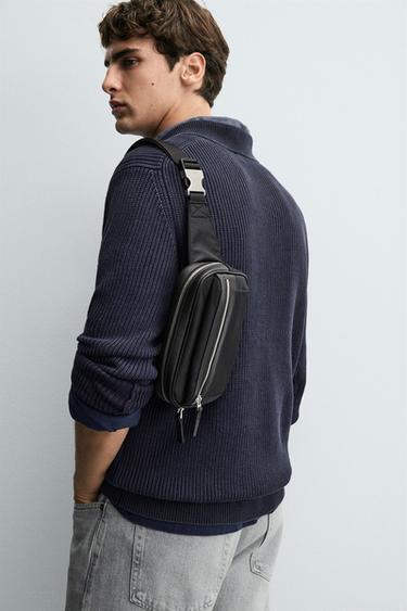 Zara TECHNICAL FABRIC BELT BAG - Black - Image 0
