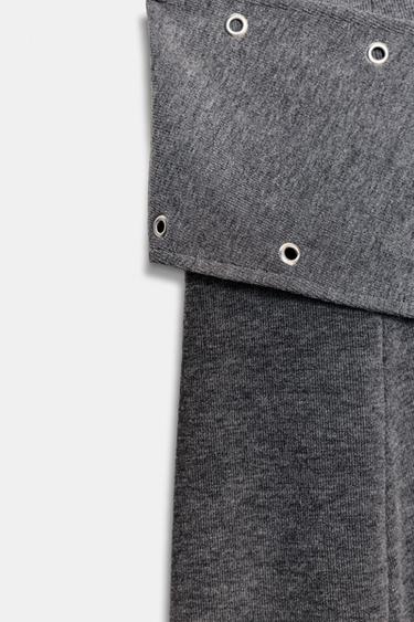 JUPE MI-LONGUE SOUPLE À CLOUS - Gris chiné de Zara - Image 7