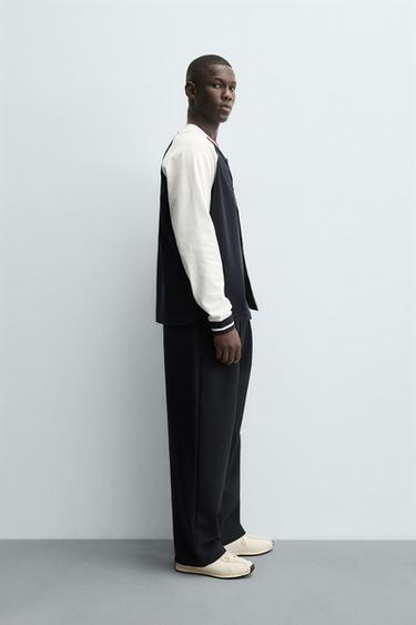 COLOUR BLOCK JACKET - Ecru / Navy by Zara - Image 3