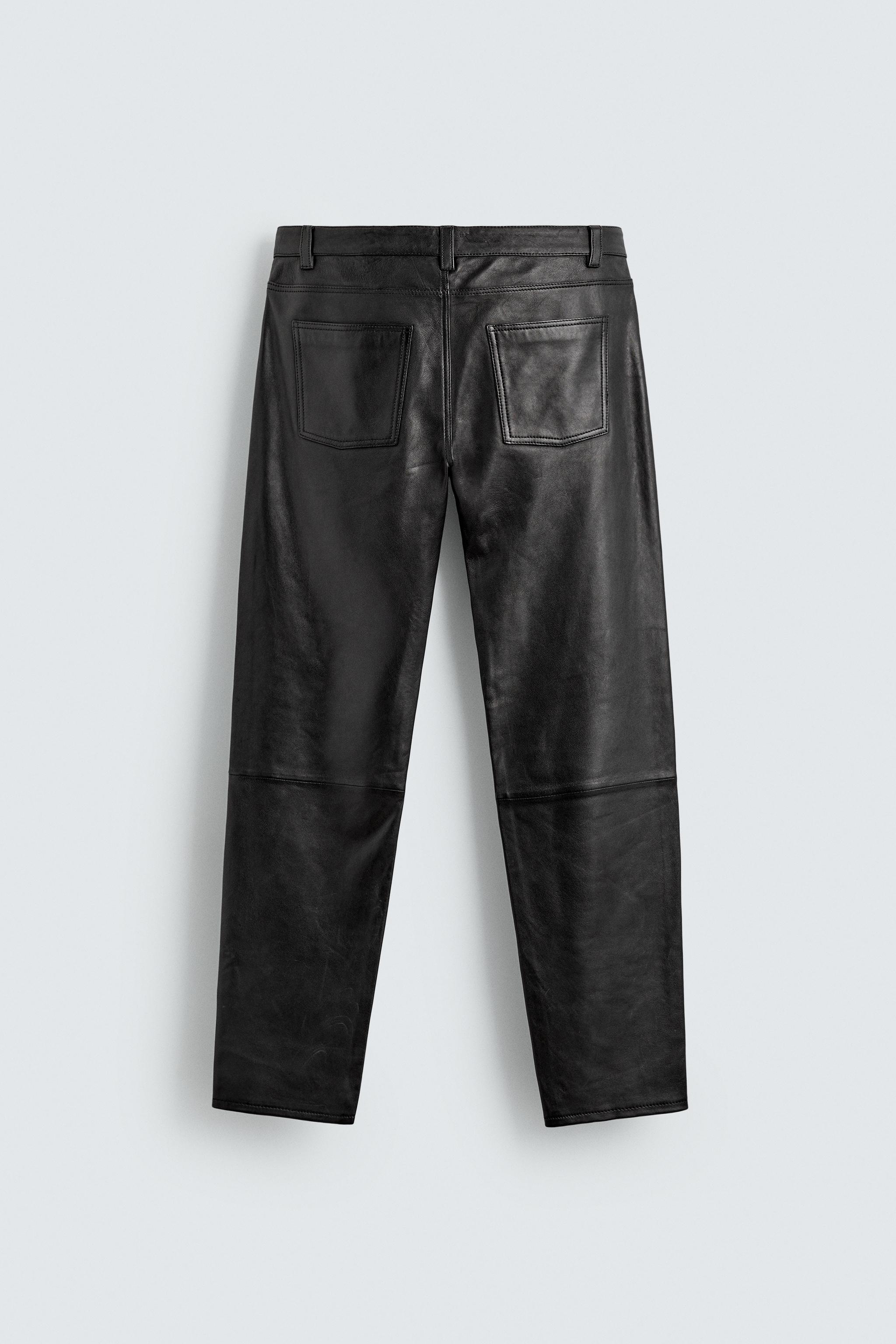 LEATHER SLIM FIT PANTS