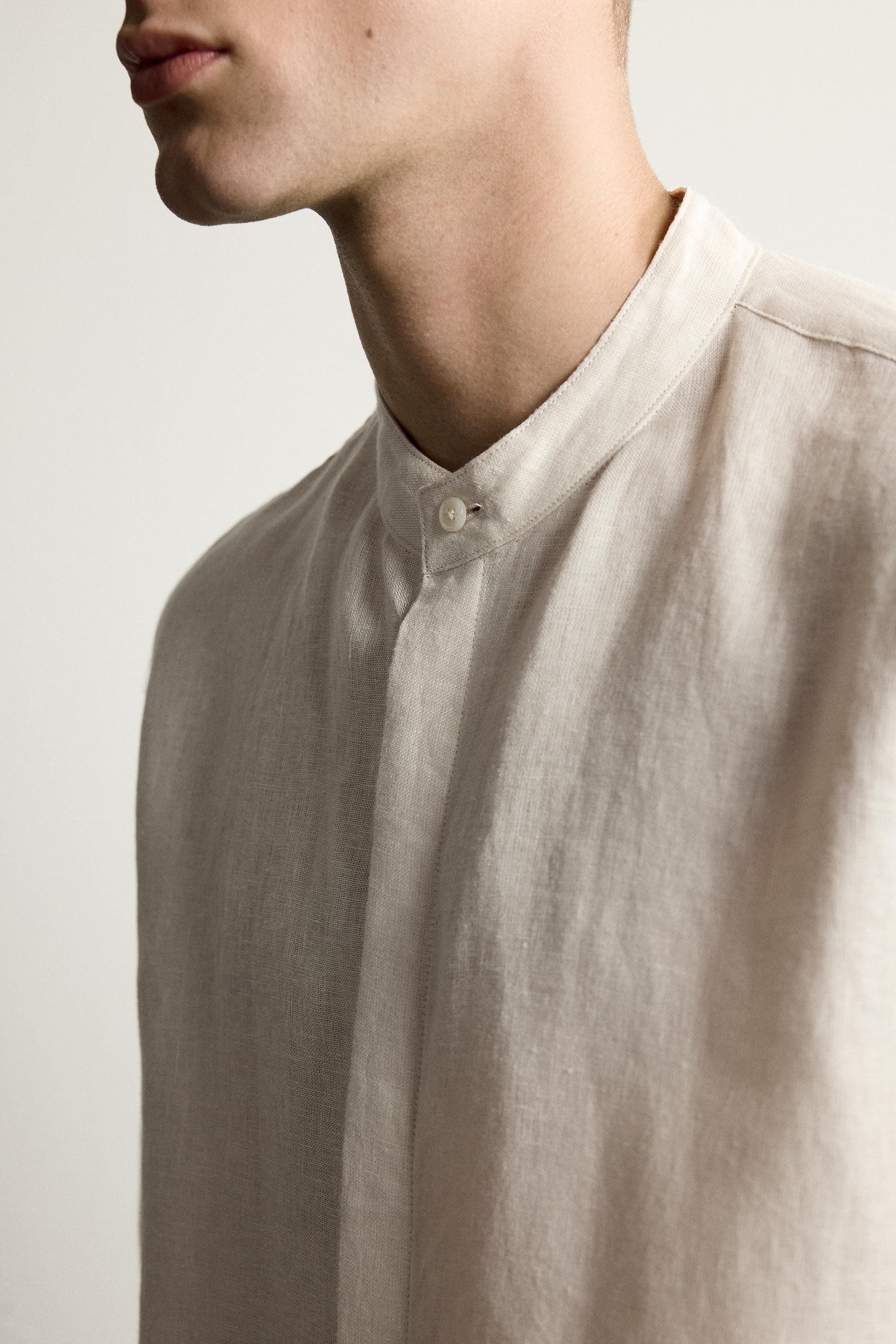 Zara %100 KETEN RELAXED FIT GÖMLEK görsel 6
