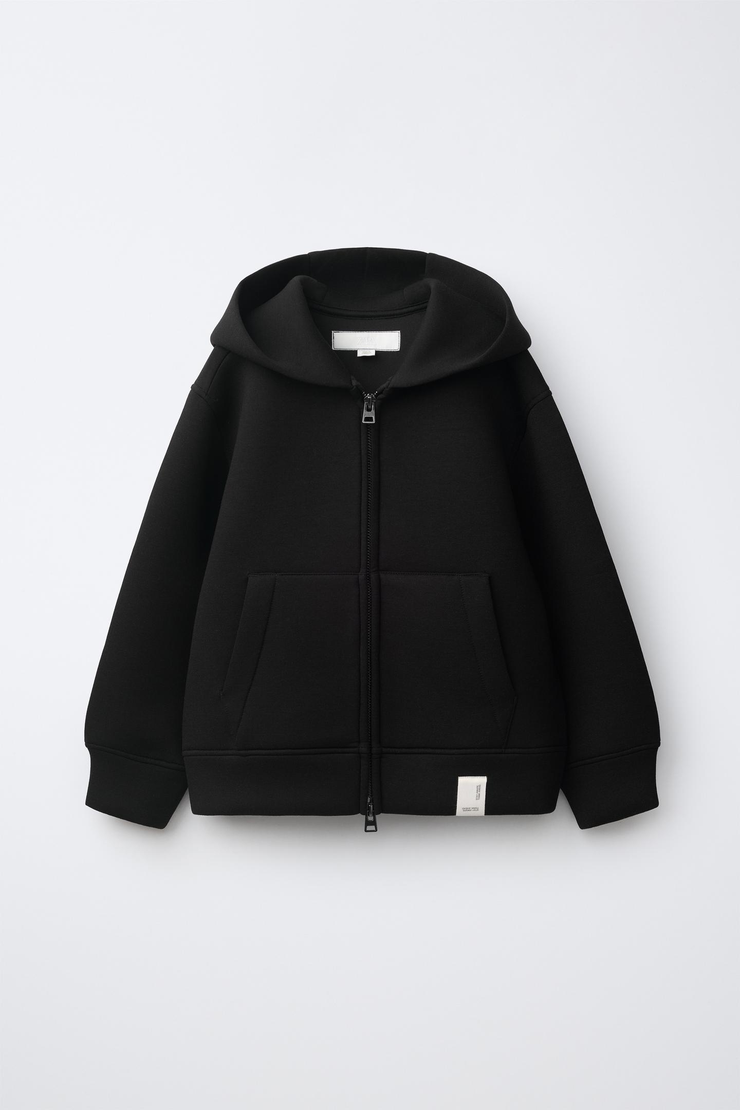 Детское худи Zara Neoprene Zip-Up, цвет: Чёрный