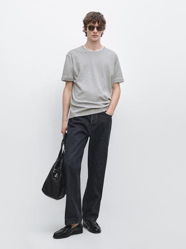 Camiseta detalle contraste 100% algodón - Gris vigoré de Zara - Imagen 0