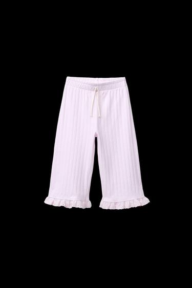 Zara SWISS EMBROIDERED JACQUARD PANTS - Pink / Mauve - Image 0