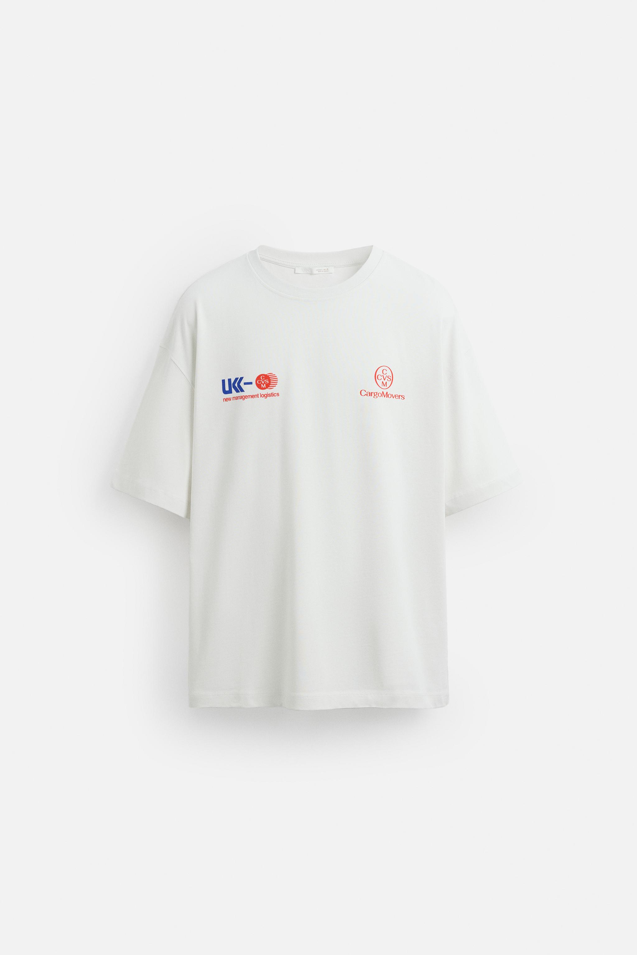 コントラストプリントTシャツ - オフホワイト | ZARA Japan / 日本