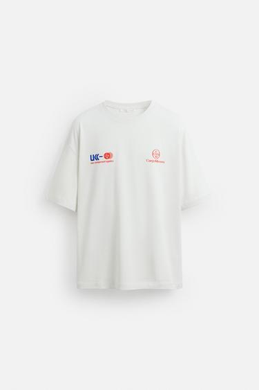 COMBINED PRINT T-SHIRT - Oyster-white by Zara