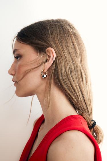PENDIENTES COMBINADOS ARO BOLA - Oro / Plata de Zara