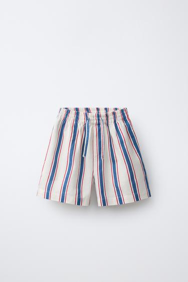 SHORTS À RAYURES - Écru de Zara