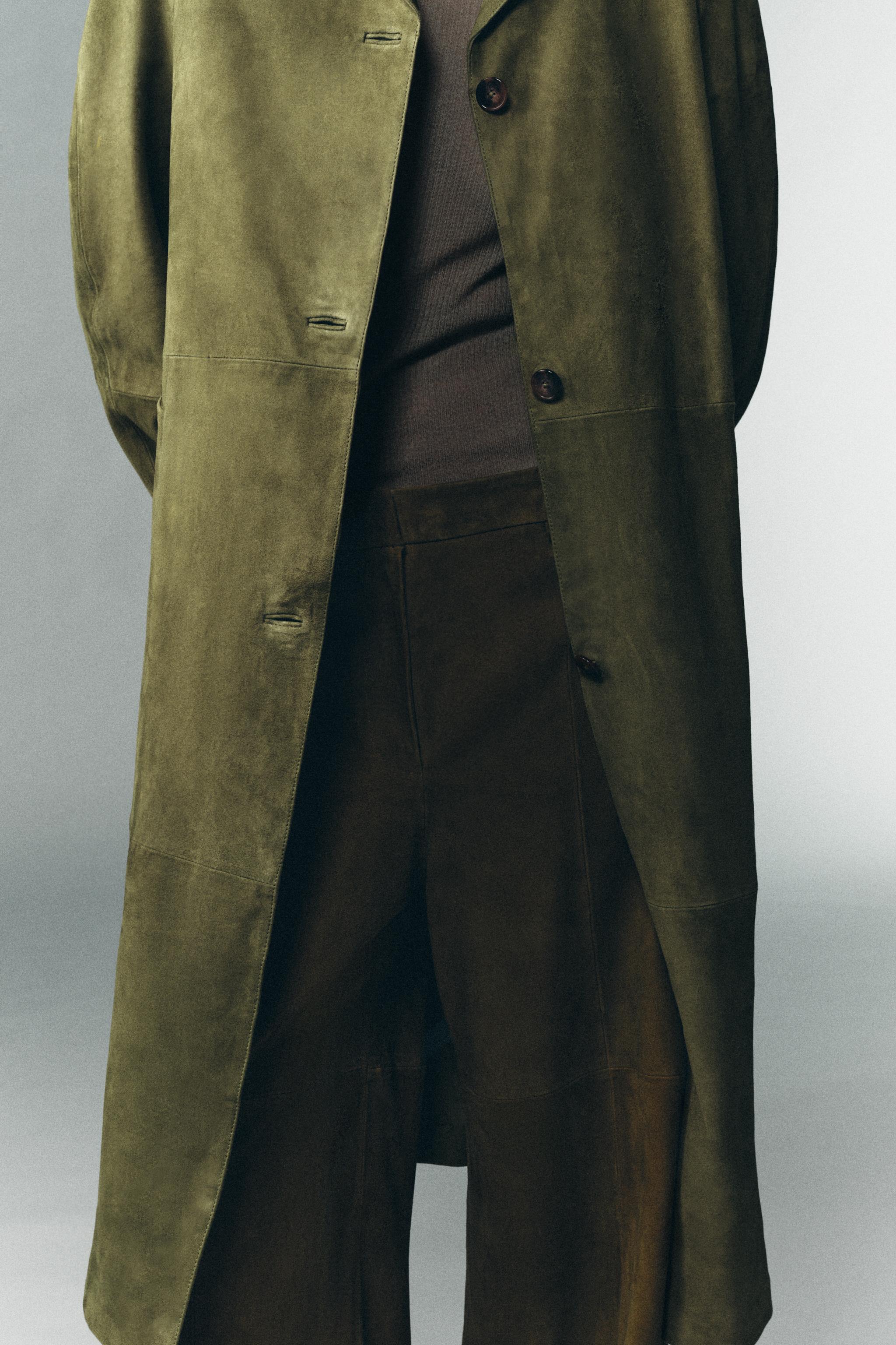 MANTEAU EN CUIR DAIM 100% ÉDITION LIMITÉE