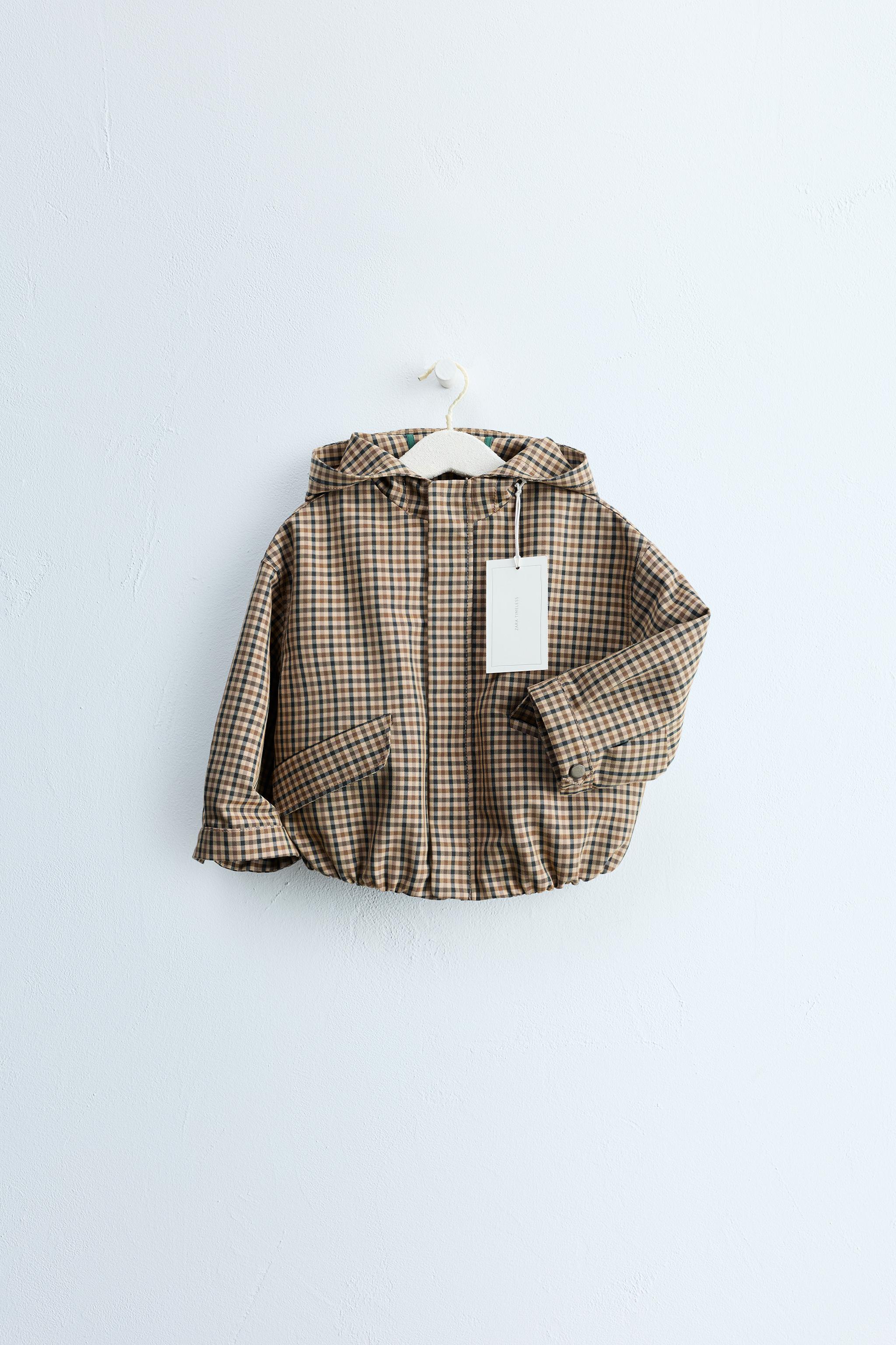 ZARA TIMELESS - CHECK PRINT HOODIE JACKET
