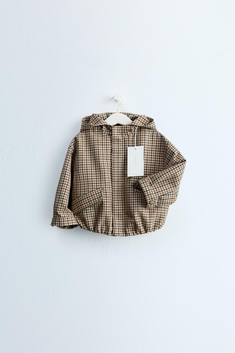 ZARA TIMELESS - CAZADORA CAPUCHA ESTAMPADO CUADROS
