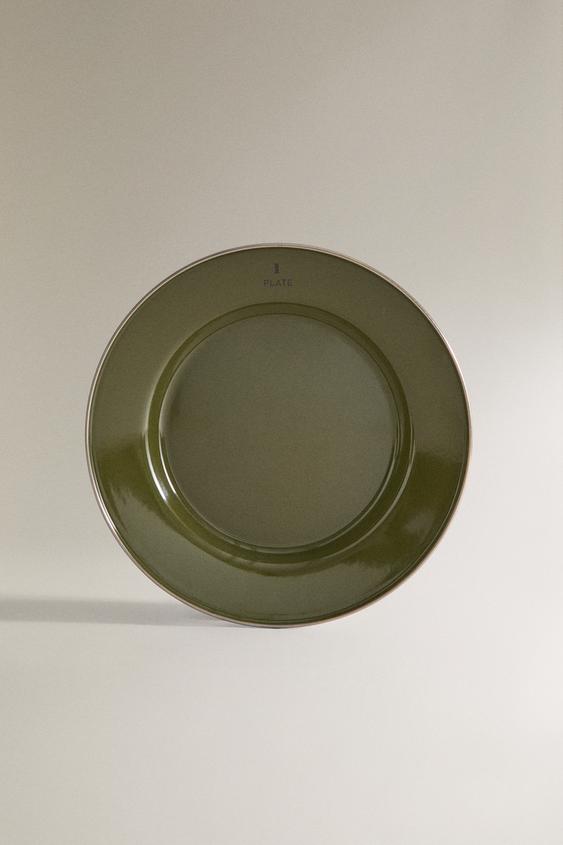 CAMPING EXTERIOR ENAMEL DINNER DISH - Moss green | ZARA United Kingdom