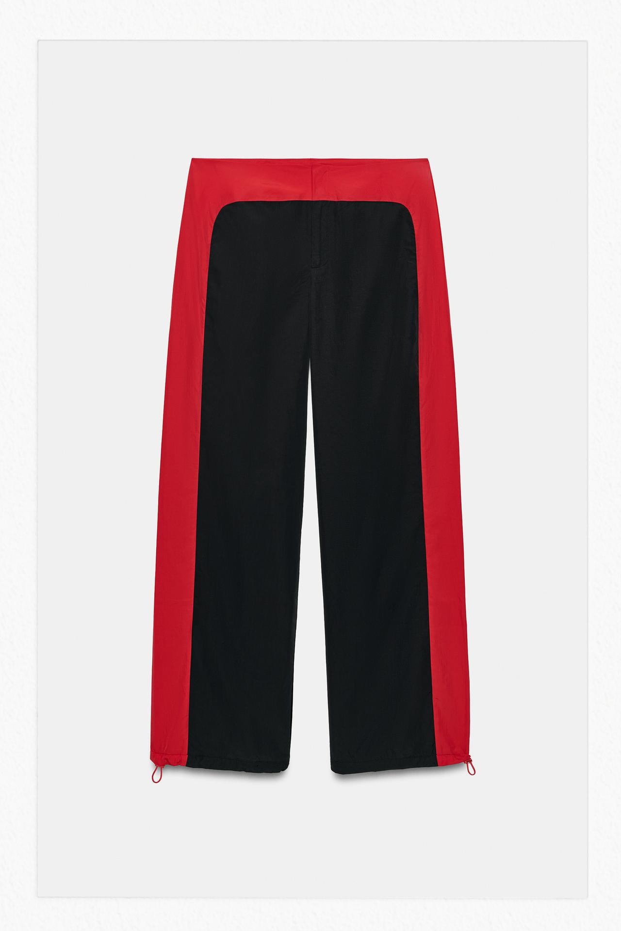 TECHNICAL VOLUME SIDE-STRIPE PANTS — Red