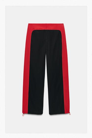 TECHNICAL VOLUME SIDE-STRIPE PANTS — Red 2