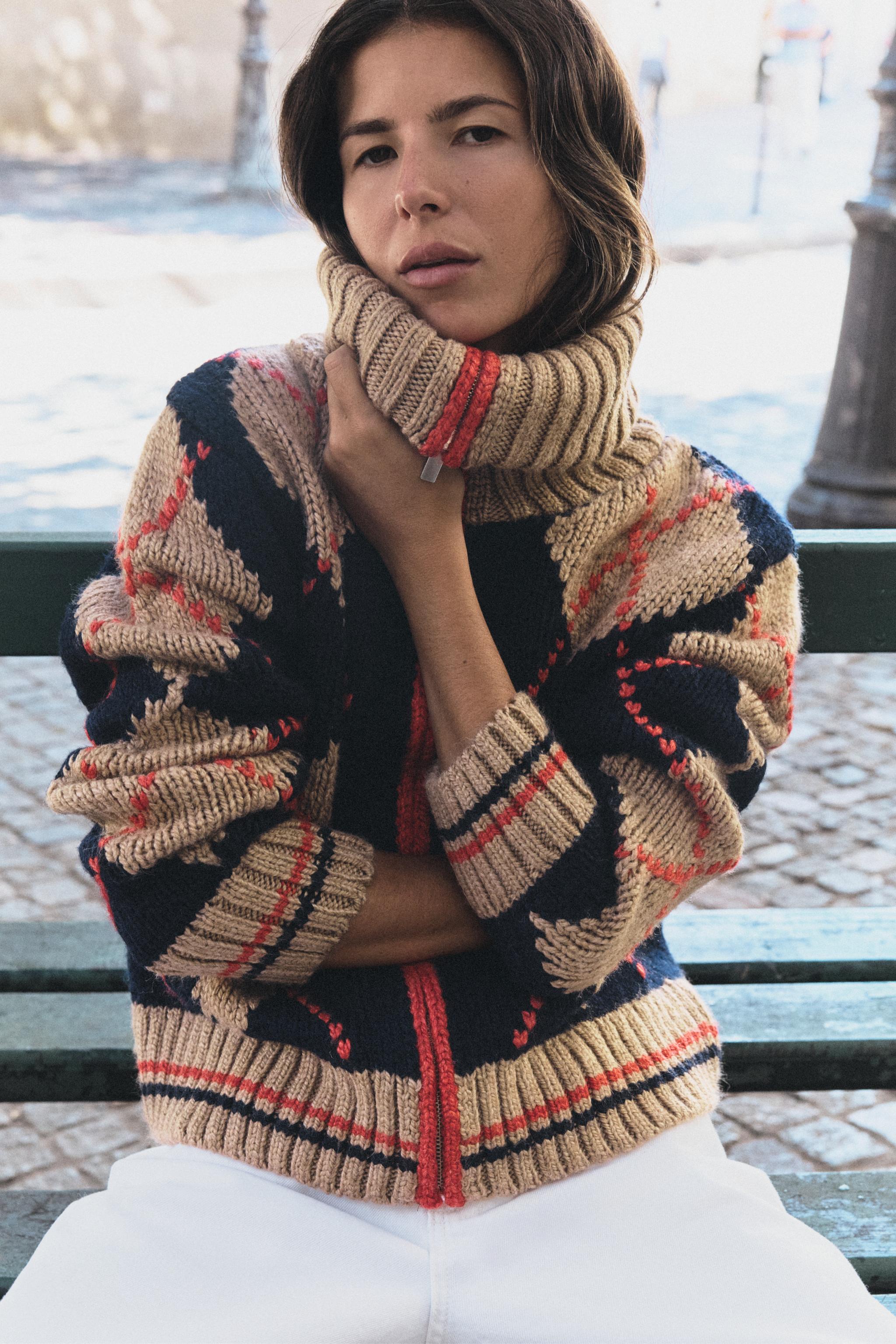 GILET EN MAILLE À LOSANGES
