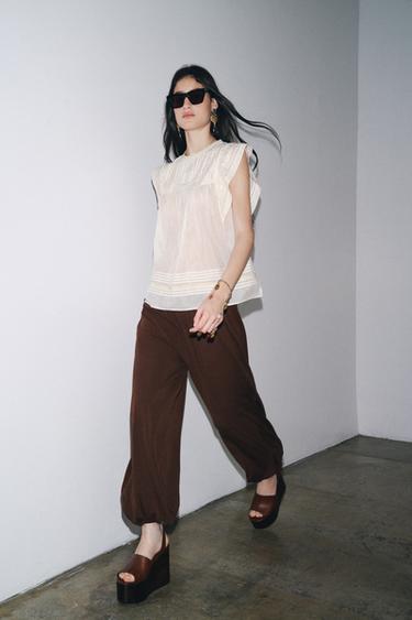 ZW COLLECTION EMBROIDERED BLOUSE - Ecru by Zara - Image 0