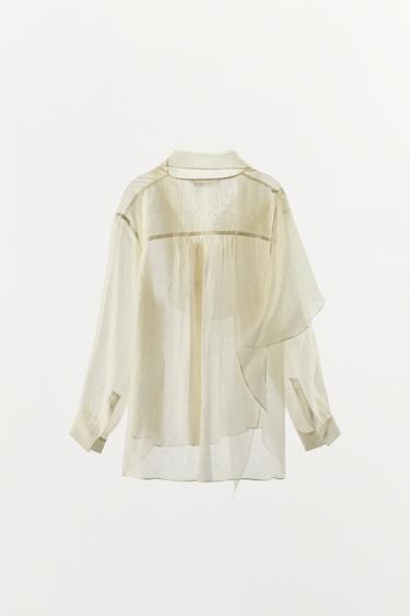 CHEMISE FOULARD ZW COLLECTION - Écru de Zara - Image 10