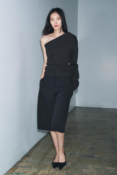 ZW COLLECTION STRIPED BERMUDA SHORTS - Navy blue by Zara