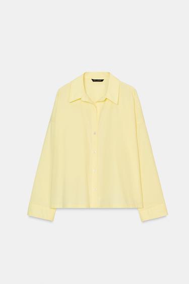 Zara POPLIN SHIRT - Yellow