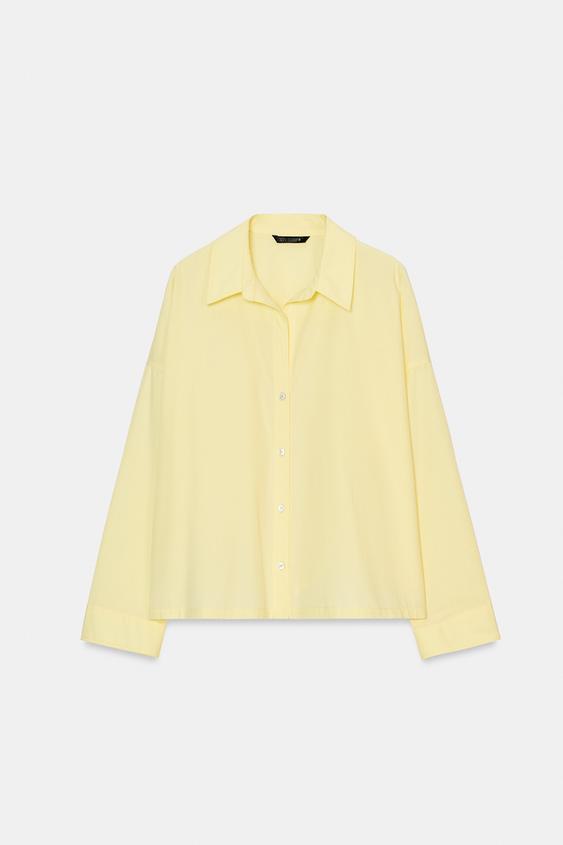 POPLIN SHIRT - Yellow | ZARA New Zealand