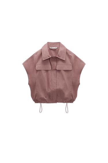 PARACHUTE BLOUSE WITH TOPSTITCHING