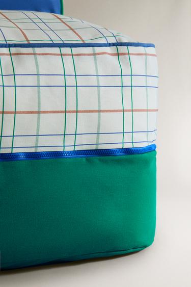 KIDS' CHECK COTTON FLOOR POUFFE - Multicoloured by Zara - Image 3