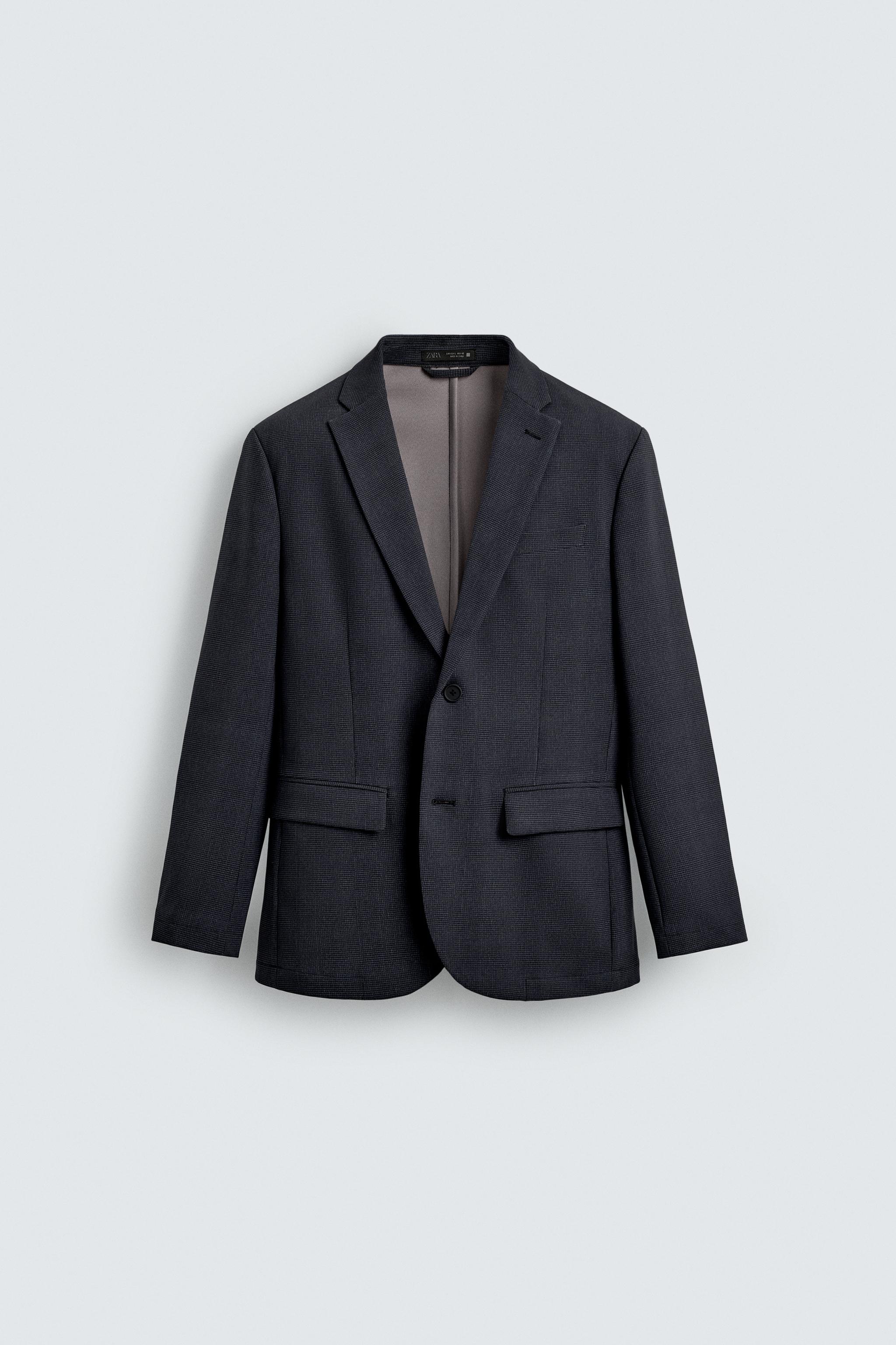 チェック柄スーツブレザー - ネイビーブルー | ZARA Japan / 日本