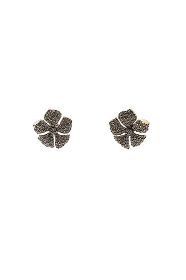 Zara JEWEL FLOWER EARRINGS - Anthracite grey - Image 0