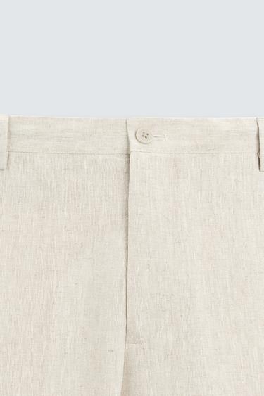 PANTALON 100 % LIN - Beige clair de Zara - Image 8