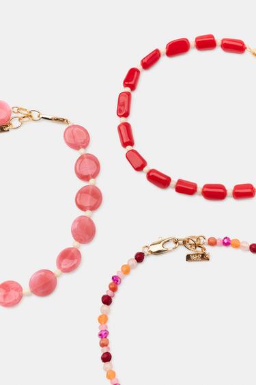 LOT DE 3 BRACELETS DE CHEVILLE FANTAISIE - Rouge de Zara - Image 3