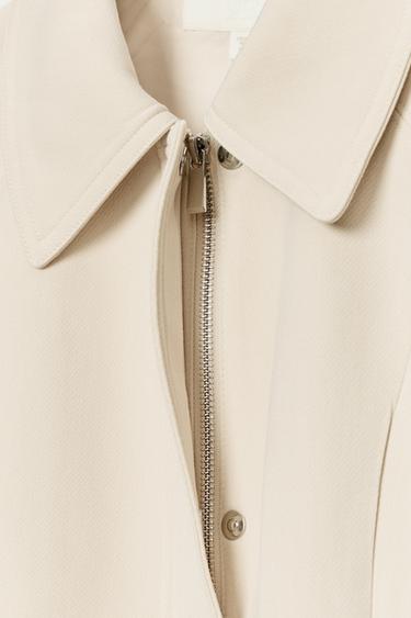 BLOUSON PEPLUM AVEC CEINTURE - Écru de Zara - Image 8