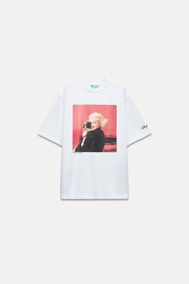 ФУТБОЛКА MARILYN MONROE - PHOTO BY MILTON H. GREENE © 2024 JOSHUA GREENE — БЕЛЫЙ от Zara — изображение 0