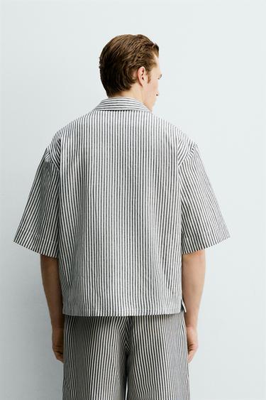 CHEMISE RELAXED FIT À RAYURES - Indigo de Zara - Image 2