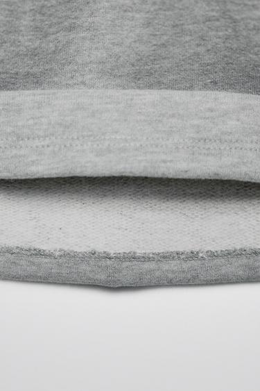JUPE EN MOLLETON AVEC LACETS - Gris chiné de Zara - Image 2