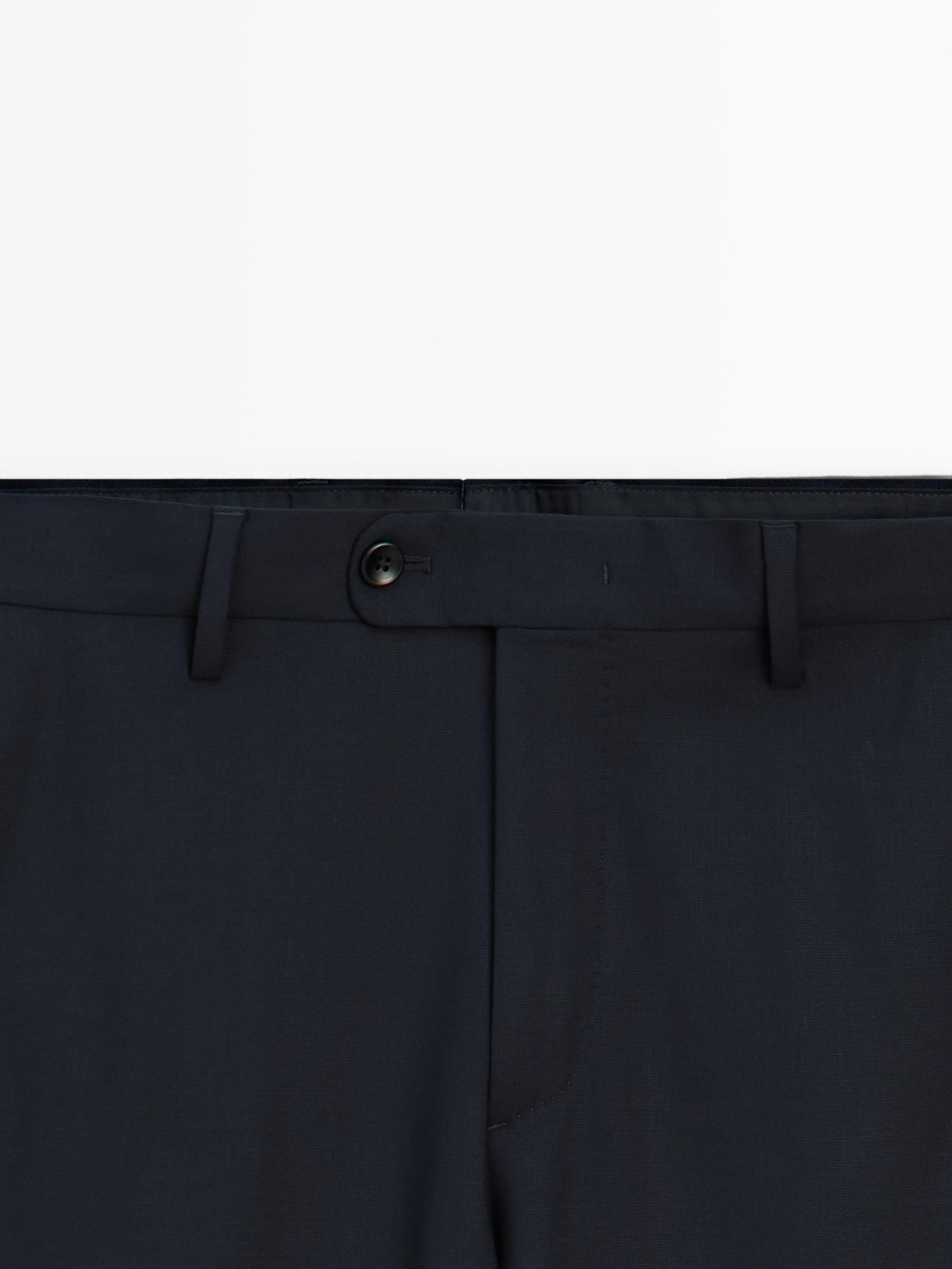 Wool blend suit trousers