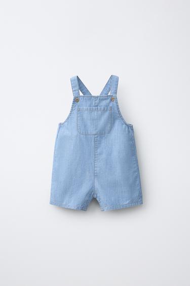 SALOPETTE COURTE EN DENIM - Bleu moyen de Zara - Image 0