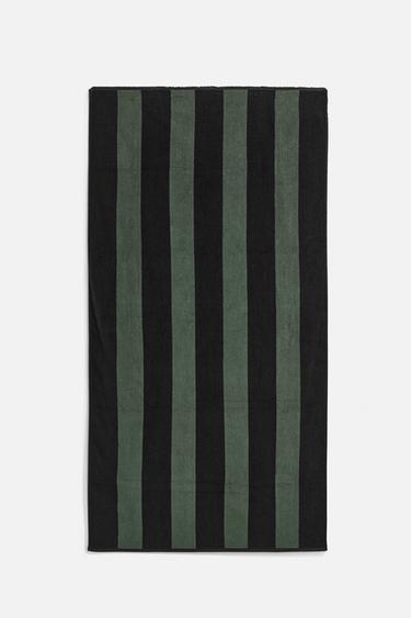 STRIPED BEACH TOWEL - Blue green by Zara