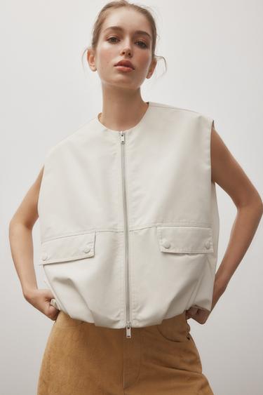 ZW COLLECTION OVERSIZE WAISTCOAT - Ecru by Zara