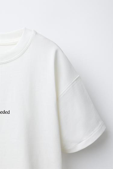 SLOGAN PRINT T-SHIRT - Ecru by Zara - Image 3