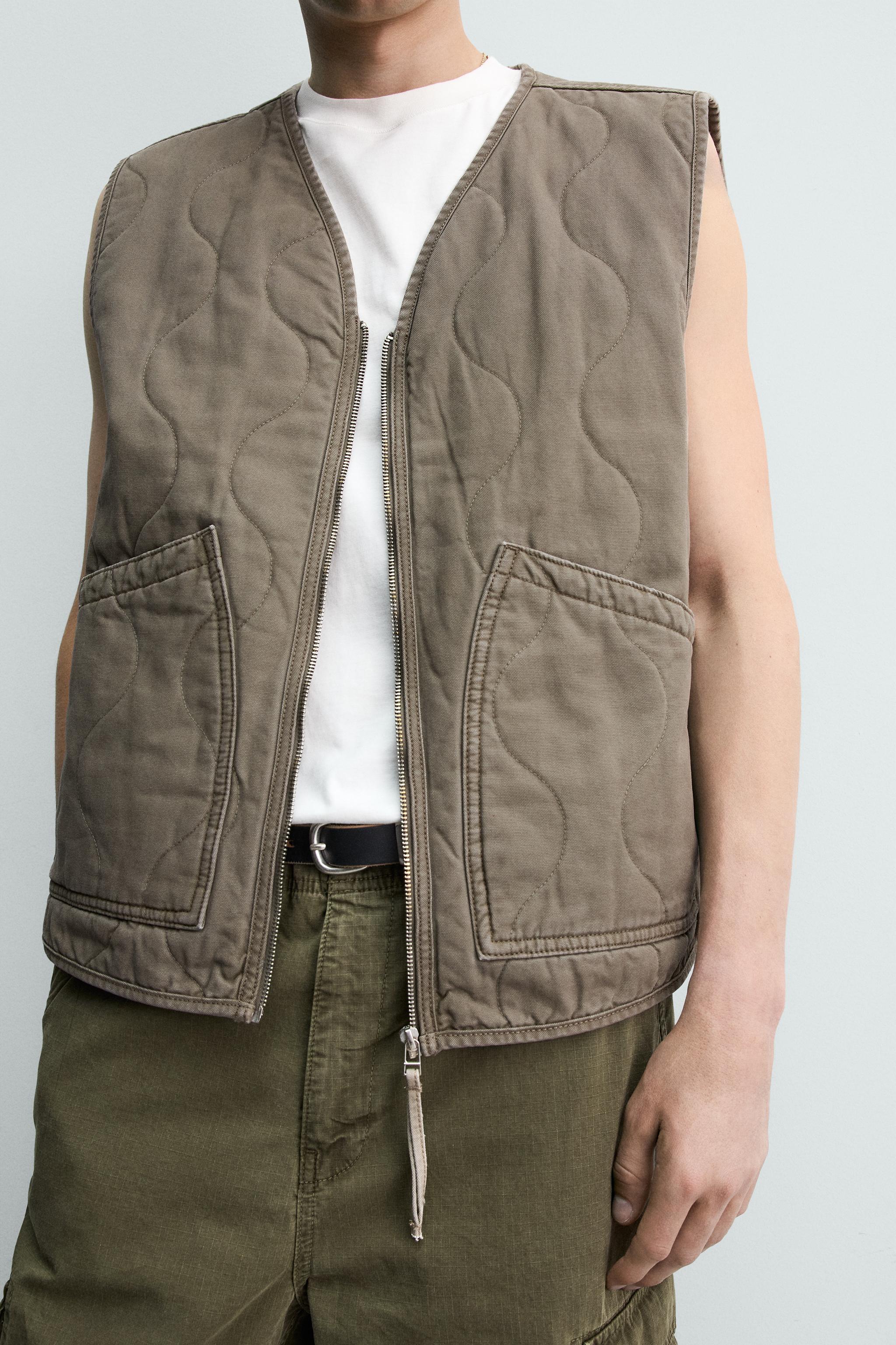 Мужские жилеты Zara WASHED TOPSTITCHED VEST — фото 7