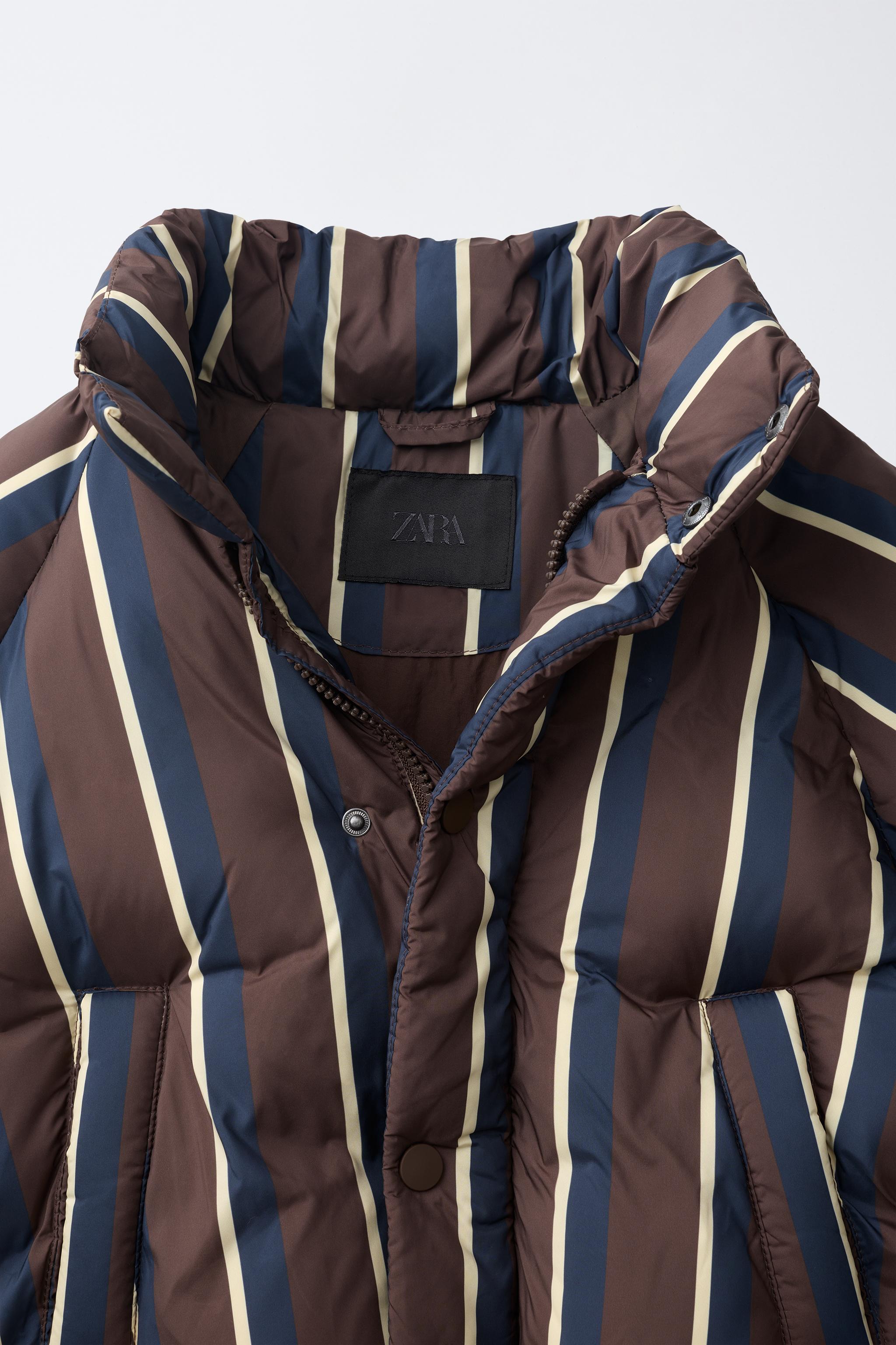 WATER-REPELLENT PADDED STRIPED COAT