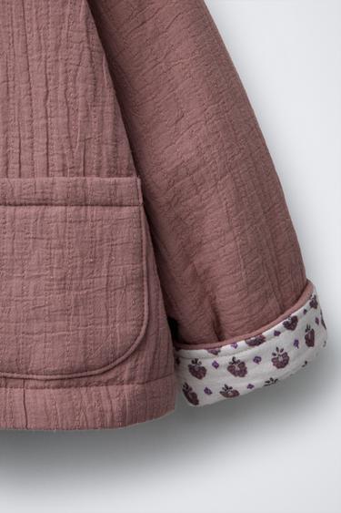 VESTE REMBOURRÉE TEXTURÉE - Rose pâle de Zara - Image 4