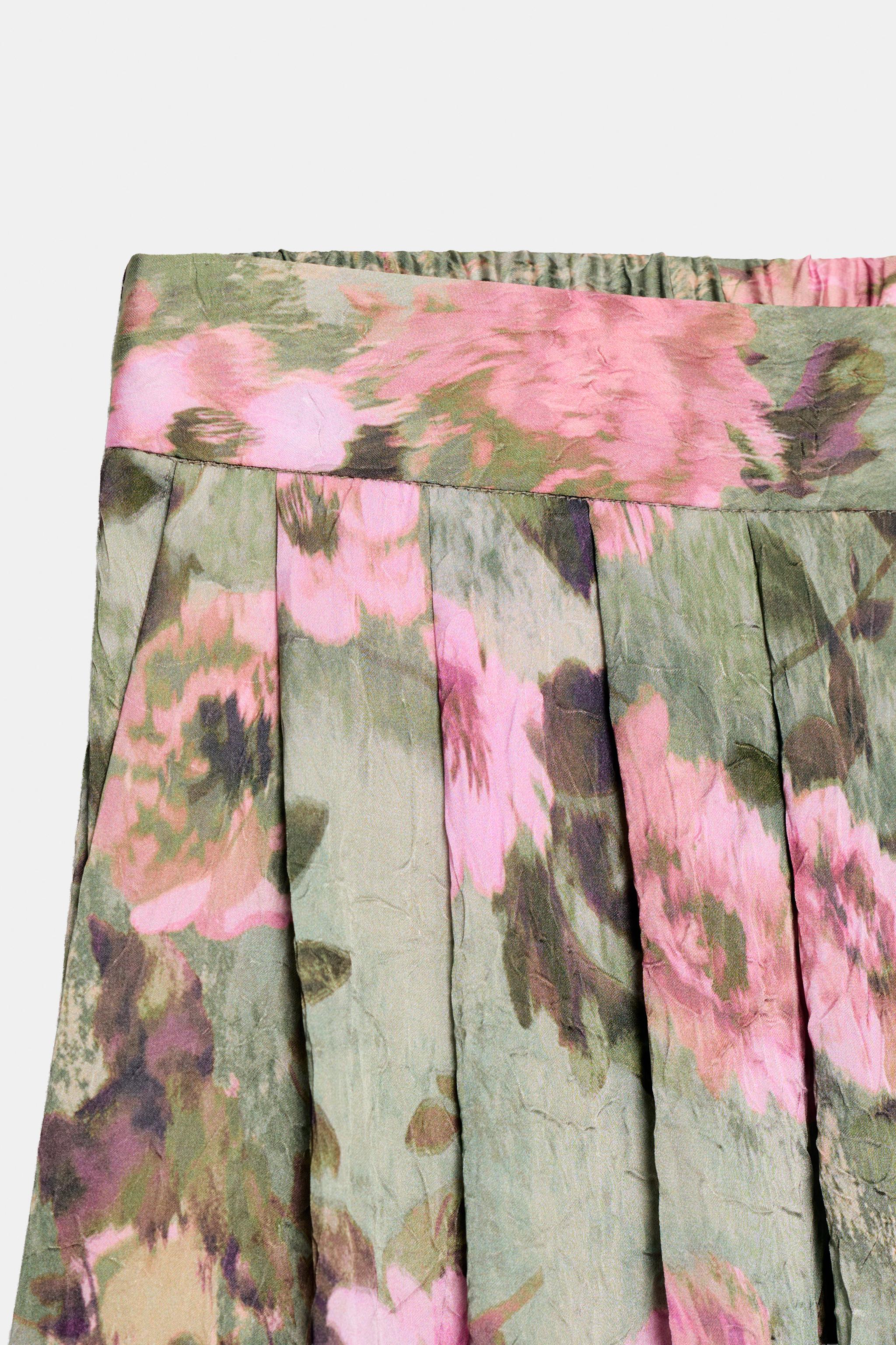 Женские брюки Zara FLORAL PRINT BALLOON TROUSERS — фото 8
