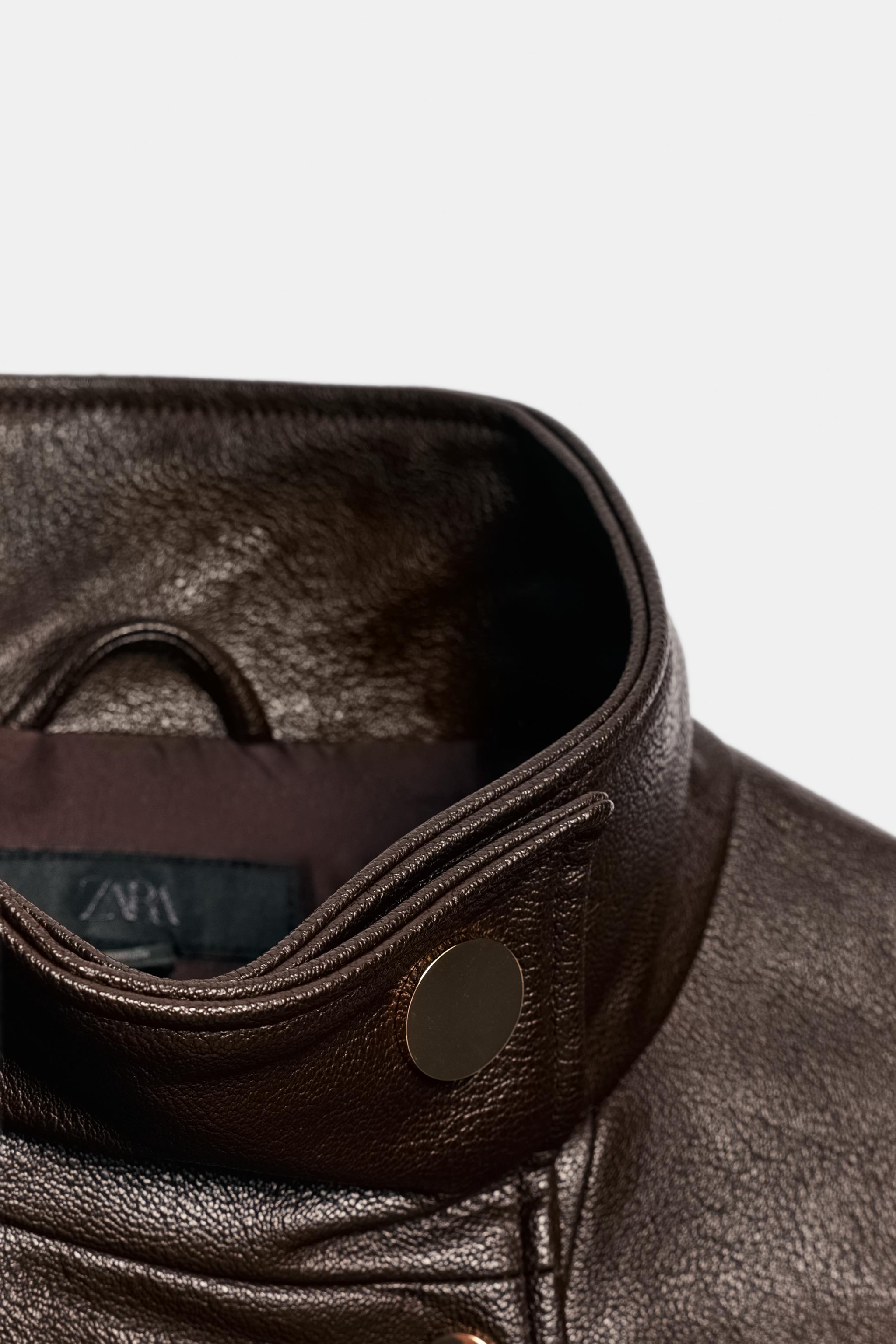 BLOUSON BOMBER MATIÈRE SYNTHÉTIQUE COL MONTANT