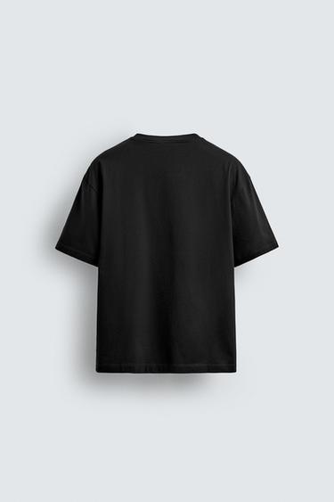 MERZERISIERTES T-SHIRT MIT KURZEN ÄRMELN – LIMITED EDITION - Schwarz von Zara