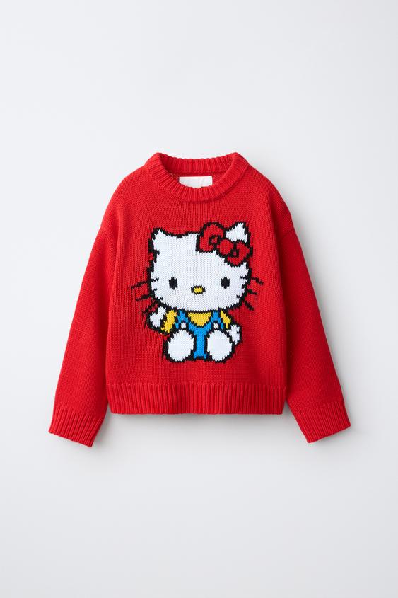 HELLO KITTY © SANRIO KNIT JUMPER - Red by Zara - Image 0